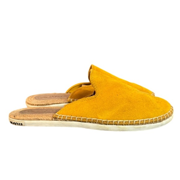SeaVees Shoes - SeaVees Ocean Park Espadrille Mules Yellow Suede Slip On Shoes Women 9.5